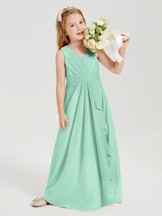Abiti Damigella Stile Boho Lunghi In Chiffon Gonna A Cascata Verde Menta