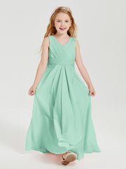 Abiti Damigella Stile Boho Lunghi In Chiffon Gonna A Cascata Verde Menta