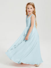 Abiti Damigella Stile Boho Lunghi In Chiffon Gonna A Cascata Nebbia