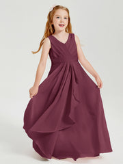 Abiti Damigella Stile Boho Lunghi In Chiffon Gonna A Cascata Gelso