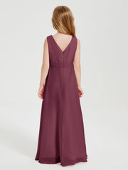 Abiti Damigella Stile Boho Lunghi In Chiffon Gonna A Cascata Gelso