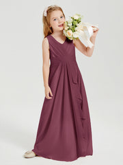 Abiti Damigella Stile Boho Lunghi In Chiffon Gonna A Cascata Gelso