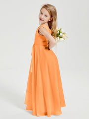 Abiti Damigella Stile Boho Lunghi In Chiffon Gonna A Cascata Arancio