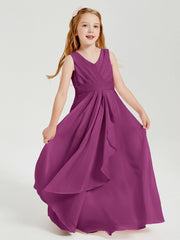 Abiti Damigella Stile Boho Lunghi In Chiffon Gonna A Cascata Orchidea