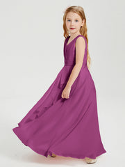 Abiti Damigella Stile Boho Lunghi In Chiffon Gonna A Cascata Orchidea