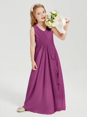 Abiti Damigella Stile Boho Lunghi In Chiffon Gonna A Cascata Orchidea