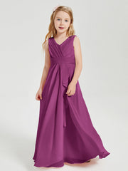Abiti Damigella Stile Boho Lunghi In Chiffon Gonna A Cascata Orchidea