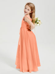 Abiti Damigella Stile Boho Lunghi In Chiffon Gonna A Cascata Papaia