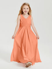 Abiti Damigella Stile Boho Lunghi In Chiffon Gonna A Cascata Papaia