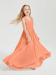 Abiti Damigella Stile Boho Lunghi In Chiffon Gonna A Cascata Papaia