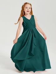 Abiti Damigella Stile Boho Lunghi In Chiffon Gonna A Cascata Pavone