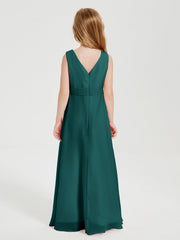 Abiti Damigella Stile Boho Lunghi In Chiffon Gonna A Cascata Pavone