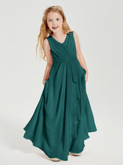 Abiti Damigella Stile Boho Lunghi In Chiffon Gonna A Cascata Pavone