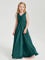 Abiti Damigella Stile Boho Lunghi In Chiffon Gonna A Cascata Pavone