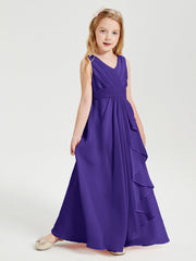 Abiti Damigella Stile Boho Lunghi In Chiffon Gonna A Cascata Regency