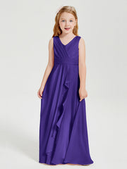 Abiti Damigella Stile Boho Lunghi In Chiffon Gonna A Cascata Regency