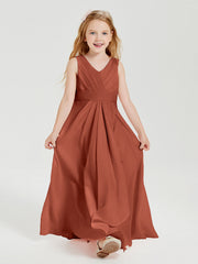 Abiti Damigella Stile Boho Lunghi In Chiffon Gonna A Cascata Ruggine