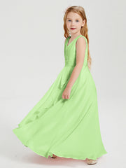 Abiti Damigella Stile Boho Lunghi In Chiffon Gonna A Cascata Salvia