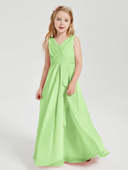 Abiti Damigella Stile Boho Lunghi In Chiffon Gonna A Cascata Salvia
