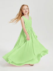 Abiti Damigella Stile Boho Lunghi In Chiffon Gonna A Cascata Salvia