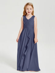 Abiti Damigella Stile Boho Lunghi In Chiffon Gonna A Cascata Tempesta