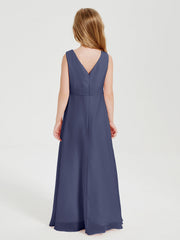 Abiti Damigella Stile Boho Lunghi In Chiffon Gonna A Cascata Tempesta