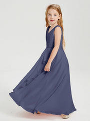 Abiti Damigella Stile Boho Lunghi In Chiffon Gonna A Cascata Tempesta
