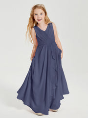 Abiti Damigella Stile Boho Lunghi In Chiffon Gonna A Cascata Tempesta