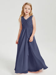 Abiti Damigella Stile Boho Lunghi In Chiffon Gonna A Cascata Tempesta