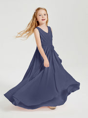 Abiti Damigella Stile Boho Lunghi In Chiffon Gonna A Cascata Tempesta