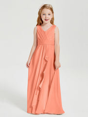 Abiti Damigella Stile Boho Lunghi In Chiffon Gonna A Cascata Tramonto