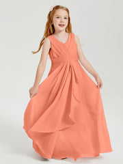 Abiti Damigella Stile Boho Lunghi In Chiffon Gonna A Cascata Tramonto
