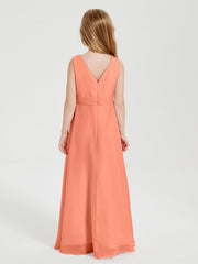 Abiti Damigella Stile Boho Lunghi In Chiffon Gonna A Cascata Tramonto