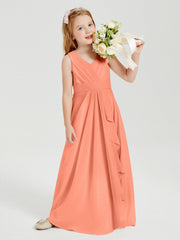 Abiti Damigella Stile Boho Lunghi In Chiffon Gonna A Cascata Tramonto