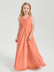 Abiti Damigella Stile Boho Lunghi In Chiffon Gonna A Cascata Tramonto