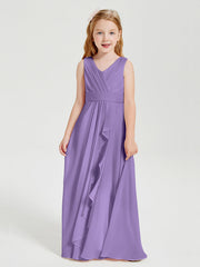Abiti Damigella Stile Boho Lunghi In Chiffon Gonna A Cascata Tahiti