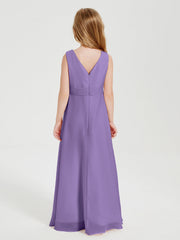 Abiti Damigella Stile Boho Lunghi In Chiffon Gonna A Cascata Tahiti