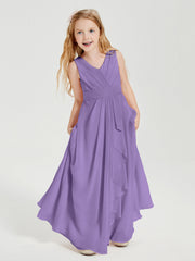 Abiti Damigella Stile Boho Lunghi In Chiffon Gonna A Cascata Tahiti