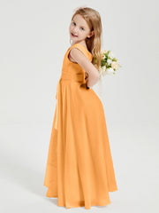 Abiti Damigella Stile Boho Lunghi In Chiffon Gonna A Cascata Mandarino