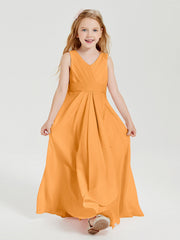 Abiti Damigella Stile Boho Lunghi In Chiffon Gonna A Cascata Mandarino