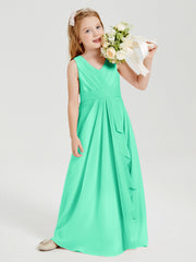 Abiti Damigella Stile Boho Lunghi In Chiffon Gonna A Cascata Turchese