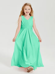 Abiti Damigella Stile Boho Lunghi In Chiffon Gonna A Cascata Turchese