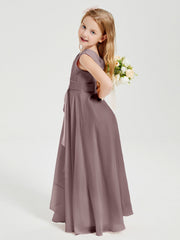 Abiti Damigella Stile Boho Lunghi In Chiffon Gonna A Cascata Malva Vintage