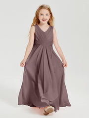 Abiti Damigella Stile Boho Lunghi In Chiffon Gonna A Cascata Malva Vintage