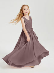 Abiti Damigella Stile Boho Lunghi In Chiffon Gonna A Cascata Malva Vintage