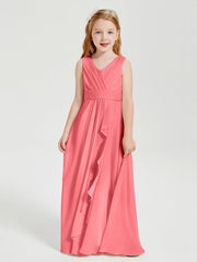 Abiti Damigella Stile Boho Lunghi In Chiffon Gonna A Cascata Cocomero
