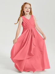 Abiti Damigella Stile Boho Lunghi In Chiffon Gonna A Cascata Cocomero