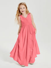 Abiti Damigella Stile Boho Lunghi In Chiffon Gonna A Cascata Cocomero