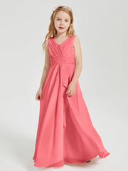 Abiti Damigella Stile Boho Lunghi In Chiffon Gonna A Cascata Cocomero