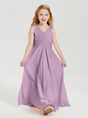 Abiti Damigella Stile Boho Lunghi In Chiffon Gonna A Cascata Glicine